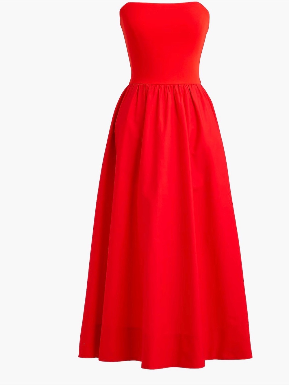 J. Crew Bright Red Spaghetti-Strap Maxi Dress